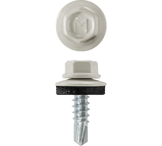 Изображение товара Кровельный саморез Daxmer 4,8x19 RAL 9002 сверло №2, 400 шт 00000310472