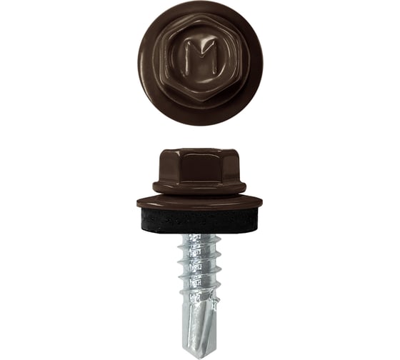 Изображение товара Кровельный саморез Daxmer 4,8x19 RAL 8019 сверло №2, 250 шт 00000319115