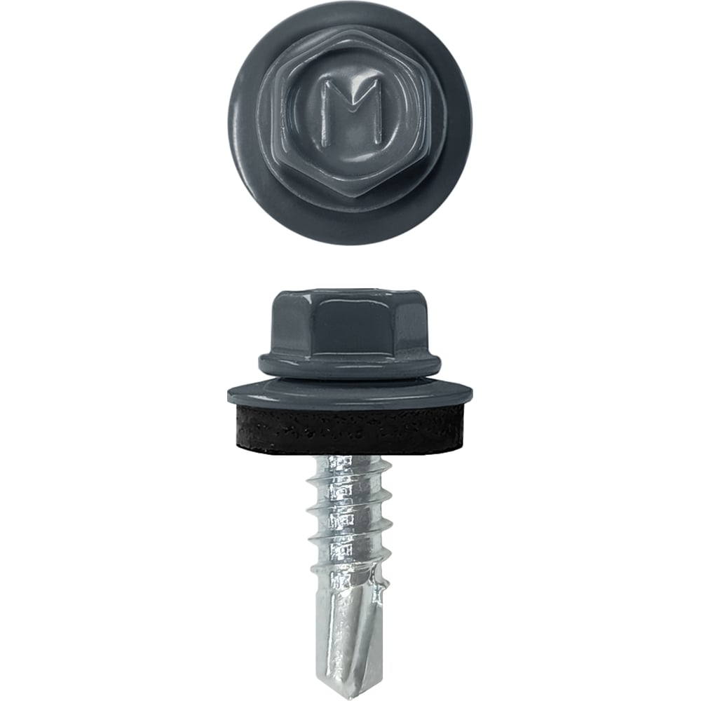 Изображение товара Кровельный саморез Daxmer 4,8x19 RAL 7016 с сверлом и пресс-шайбой 400 шт