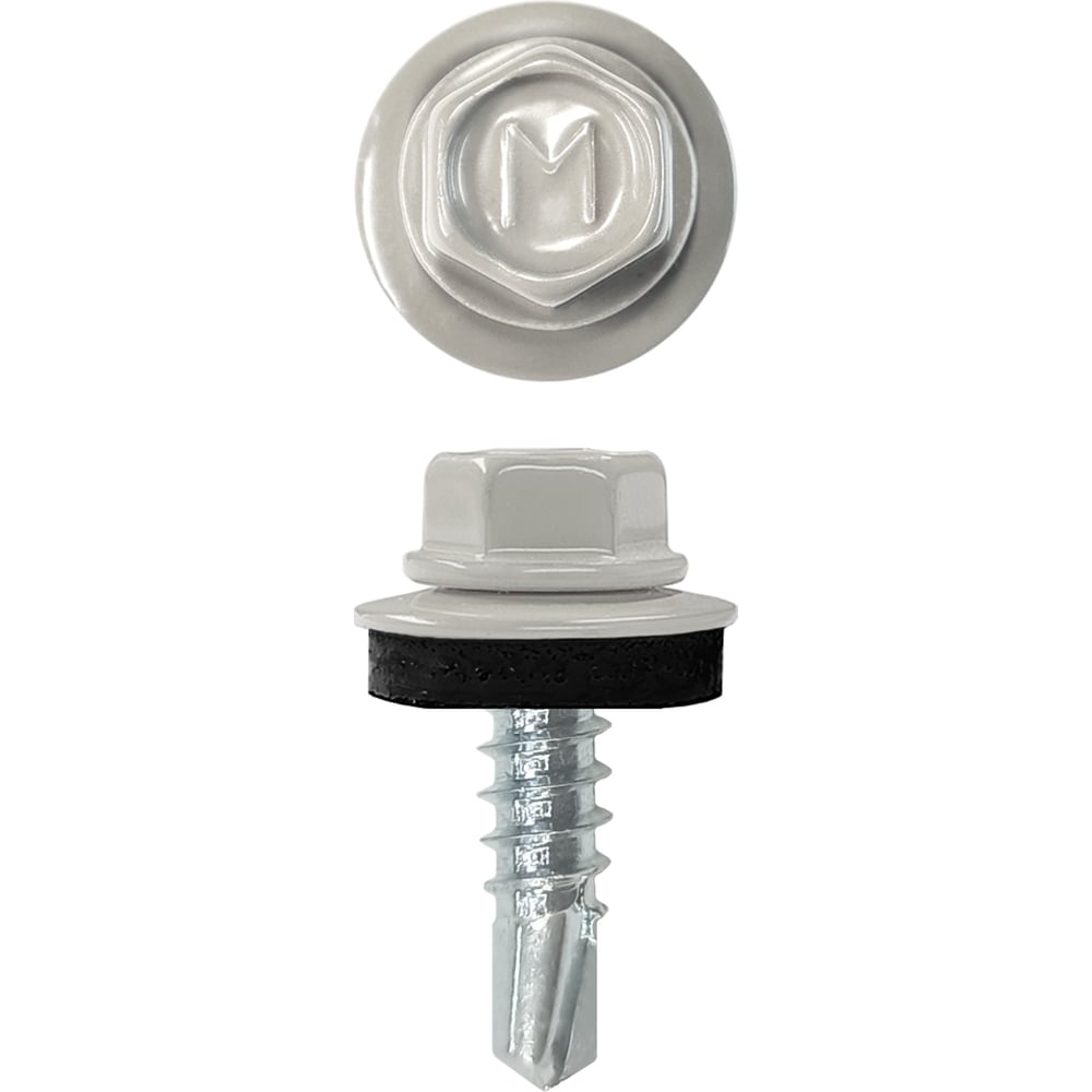 Изображение товара Кровельный саморез Daxmer 4,8x19 RAL 7004 с пресс-шайбой для металлических конструкций