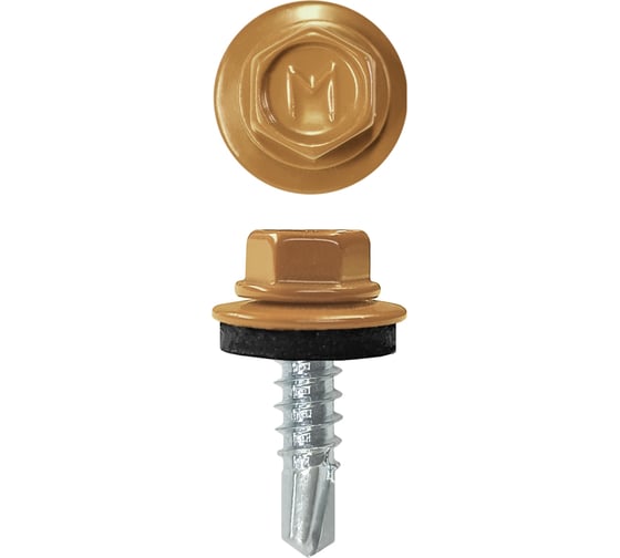 Изображение товара Кровельный саморез Daxmer 4,8x19 RAL 8001 сверло №2, 250 шт 00000323653