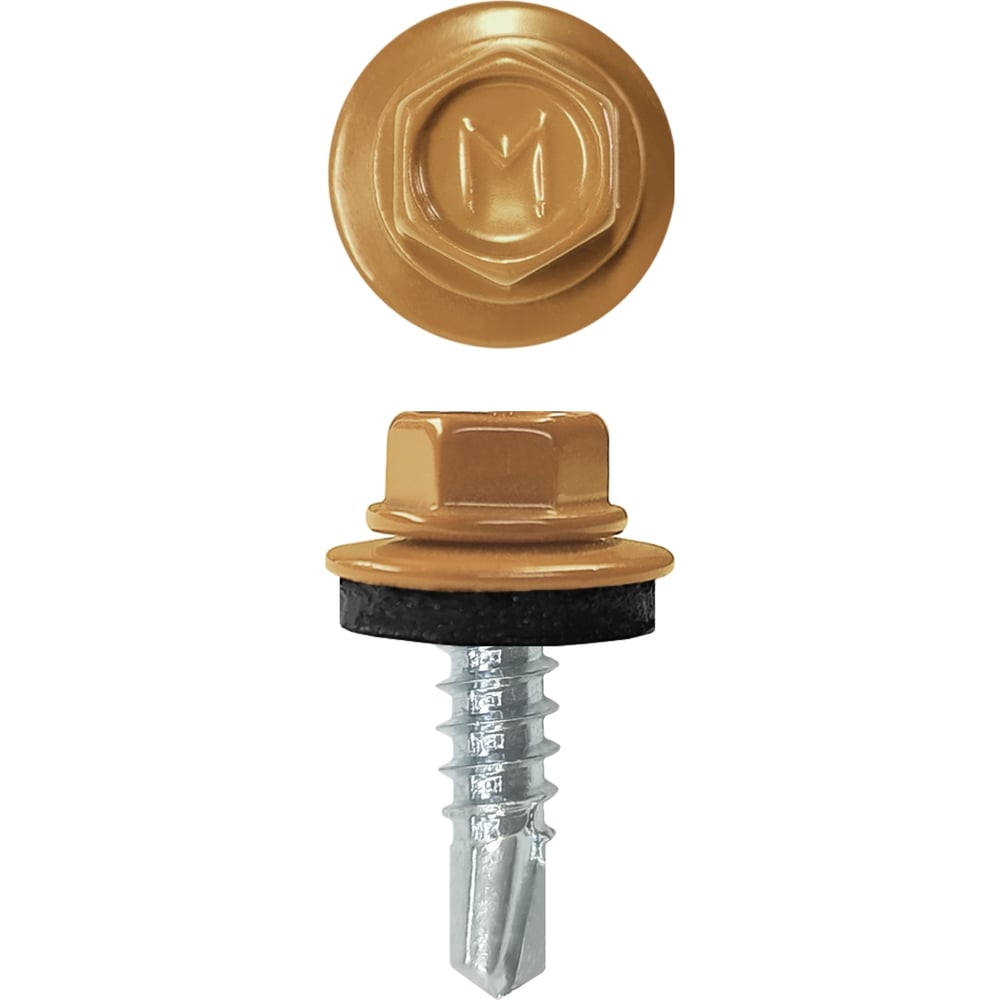 Изображение товара Кровельный саморез Daxmer 4,8x19 RAL 8001 с сверлом и пресс-шайбой, 400 шт