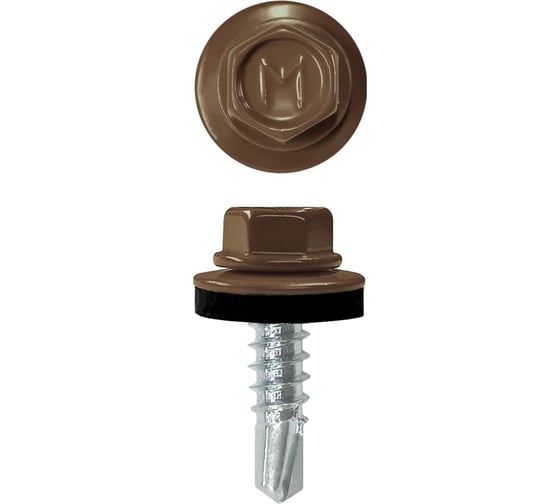 Изображение товара Кровельный саморез Daxmer 4,8x19 RAL 8024 сверло №2, 400 шт 00000317524