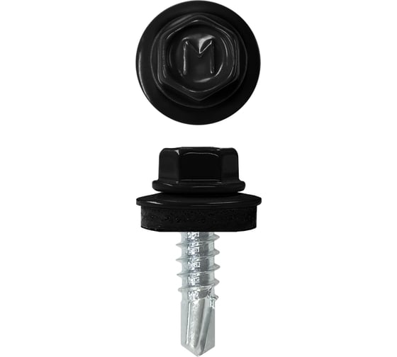 Изображение товара Кровельный саморез Daxmer 4,8x19 RAL 9005 сверло №2, 250 шт 00000325293