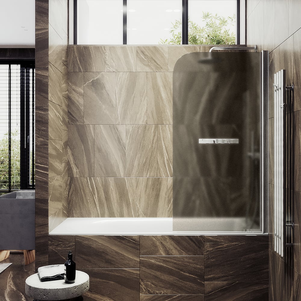 Изображение товара Поворотная шторка на монопетле MaybahGlass 1400х600 мм бронза матовая с крепежом