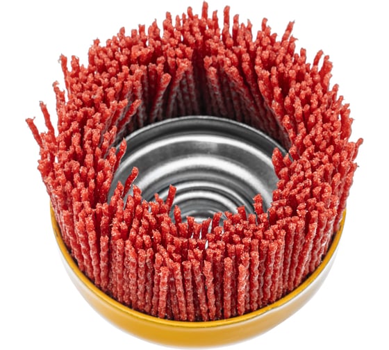 Изображение товара Щетка для УШМ 75 мм, чашка, нейлоновая щетина, М14 Denzel 74465