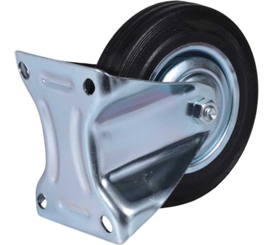 Изображение товара Неповоротное колесо на площадке Brante 160 мм черная резина 104101