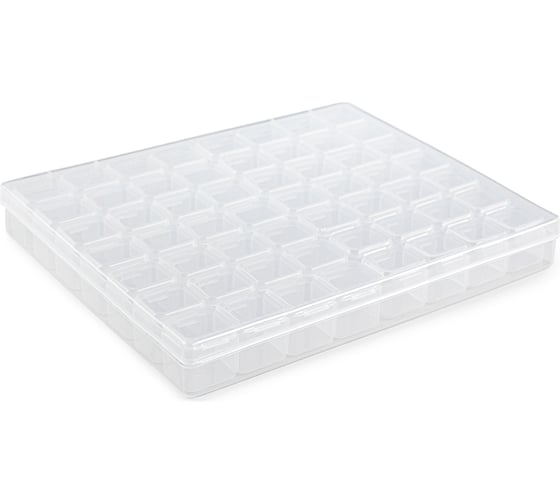 Изображение товара Органайзер пластиковый для бисера Gamma с ячейками 56 шт ОМ-056 пластик 21x17.5x2.6 см прозрачный 730367