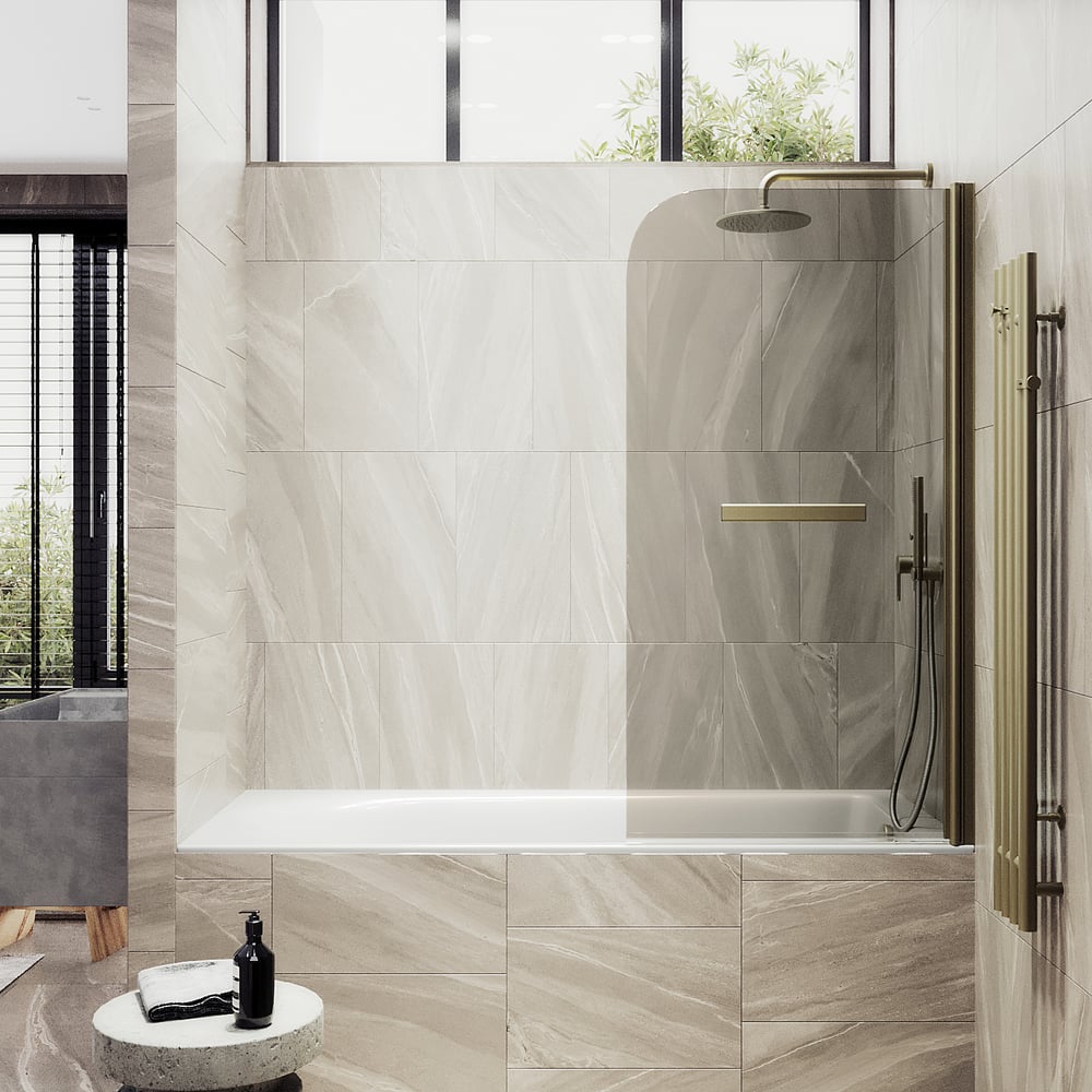 Изображение товара Шторка поворотная на монопетле MaybahGlass 1400х600 мм бронза, стекло 6 мм