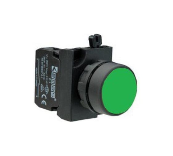 Изображение товара Нажимная круглая кнопка Emas зеленая, 1НО, серия C, 250 В AC, 4 А, CP100DY