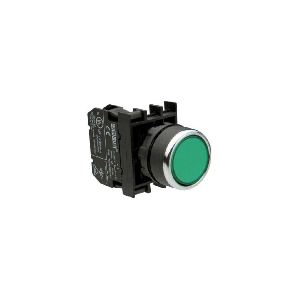 Изображение товара Нажимная круглая кнопка Emas зеленая B132DY 220В 4А без лампы