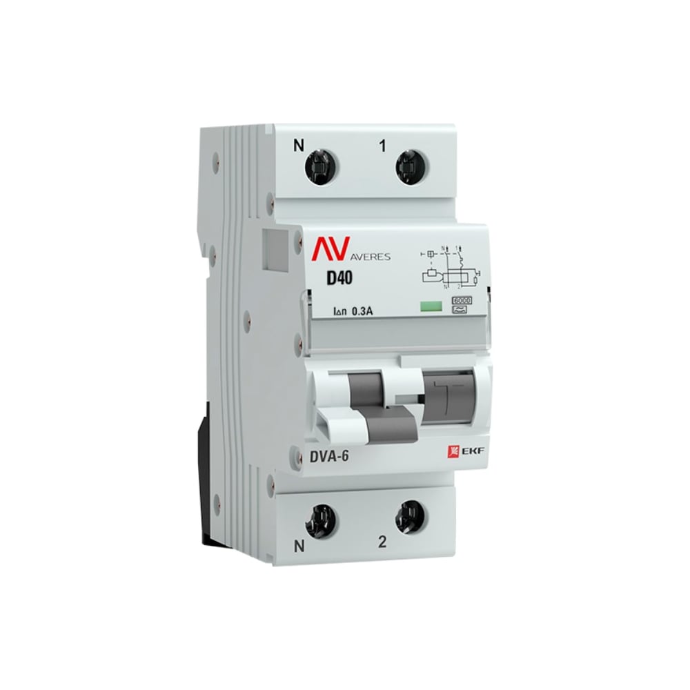 Дифференциальный автомат EKF DVA-6 1P+N 40А 300мА 6кА AVERES rcbo6-1pn-40D-300-a-av - 2