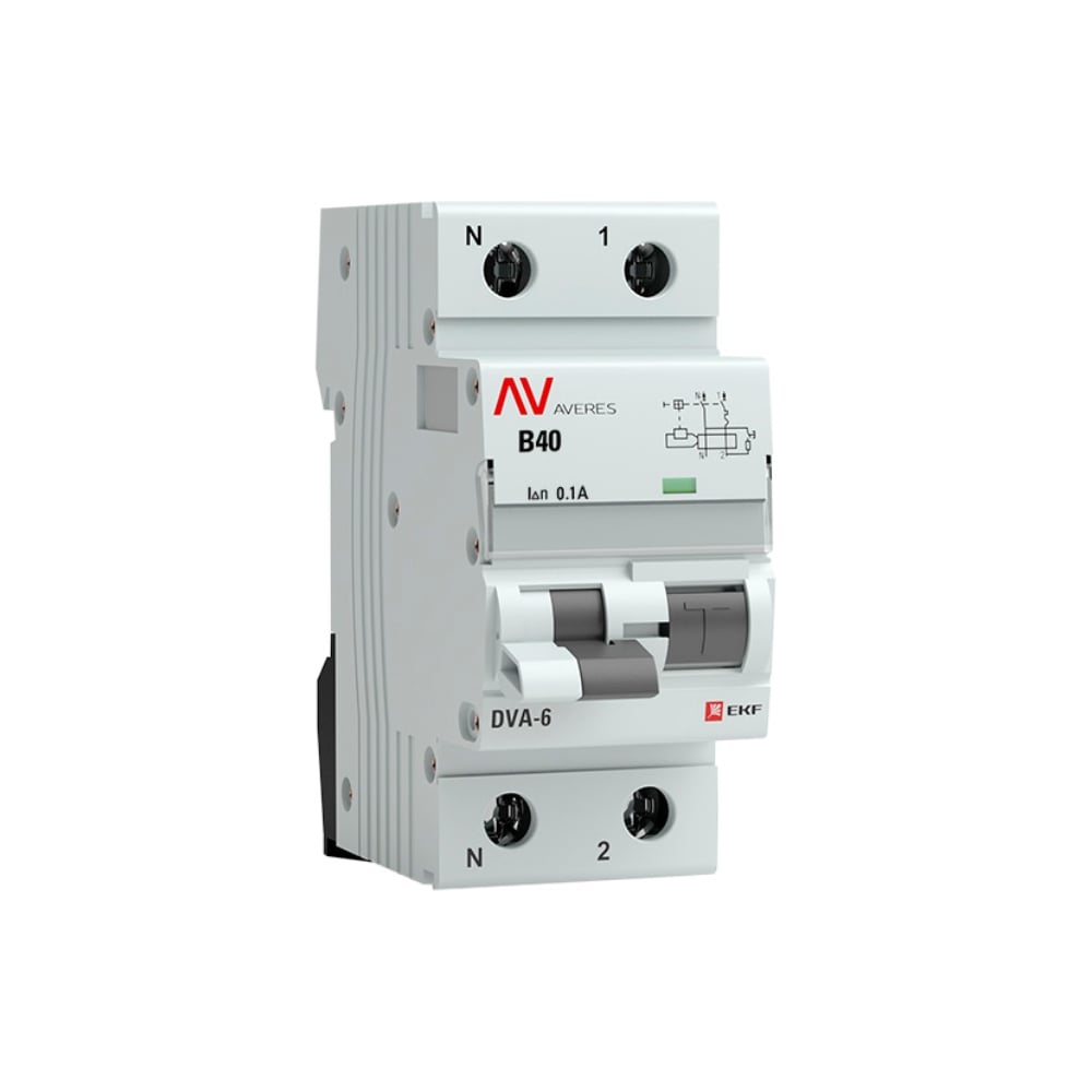 Дифференциальный автомат EKF DVA-6 1P+N 40А 100мА 6кА AVERES rcbo6-1pn-40B-100-ac-av - 2