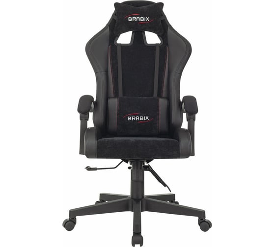 Изображение товара Кресло компьютерное BRABIX Striker Gm-121, синхромеханизм, 2 подушки, экокожа/велюр, черное, 532962