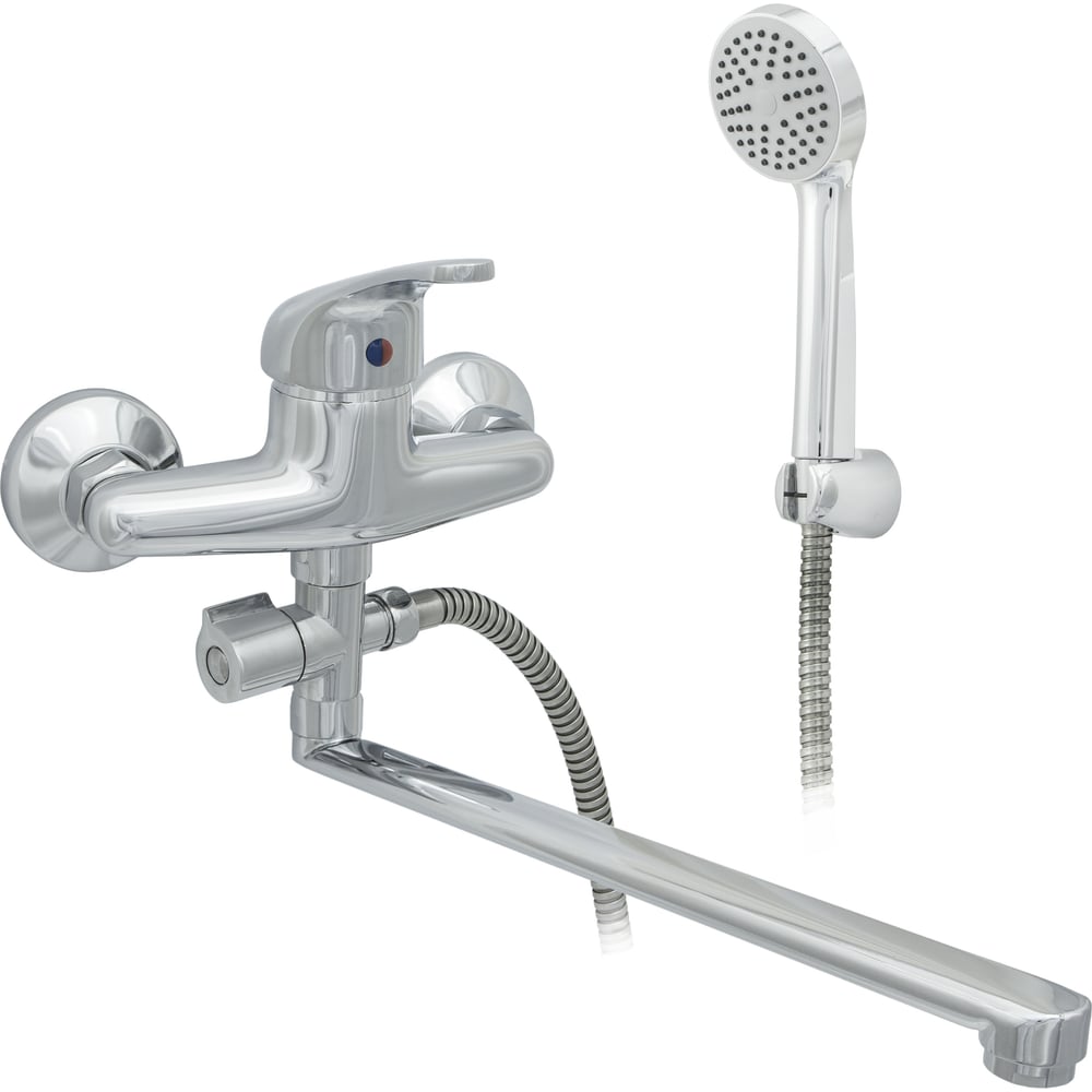 Изображение товара Смеситель для ванны однорычажный с плоским изливом 300 мм хром