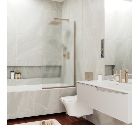 Изображение товара Шторка для ванны в узком профиле MaybahGlass MGV-253-2у