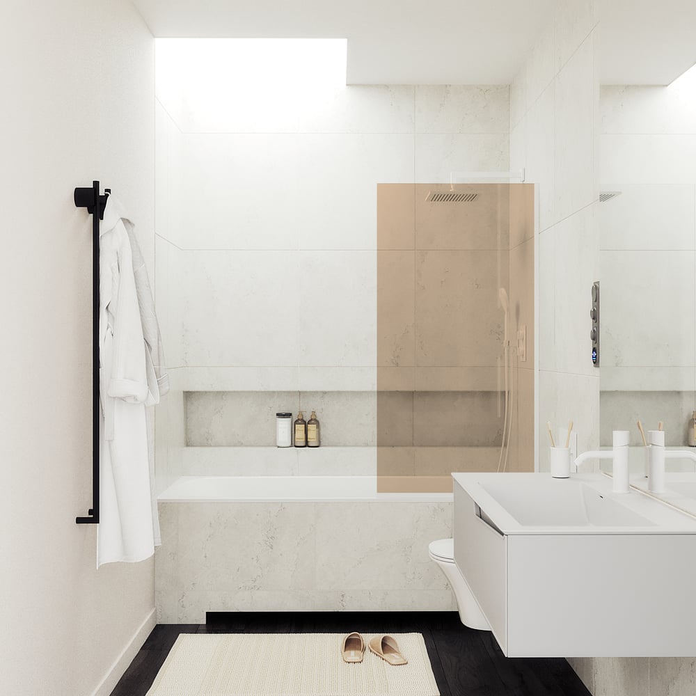 Изображение товара Шторка для ванной в узком профиле MaybahGlass MGV-69-1у закаленное стекло бронза