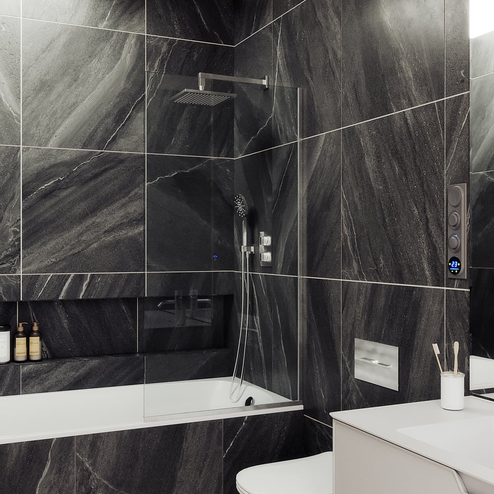 Изображение товара Штора для ванной в узком профиле MaybahGlass MGV-59-5у 600x1400 мм прозрачная