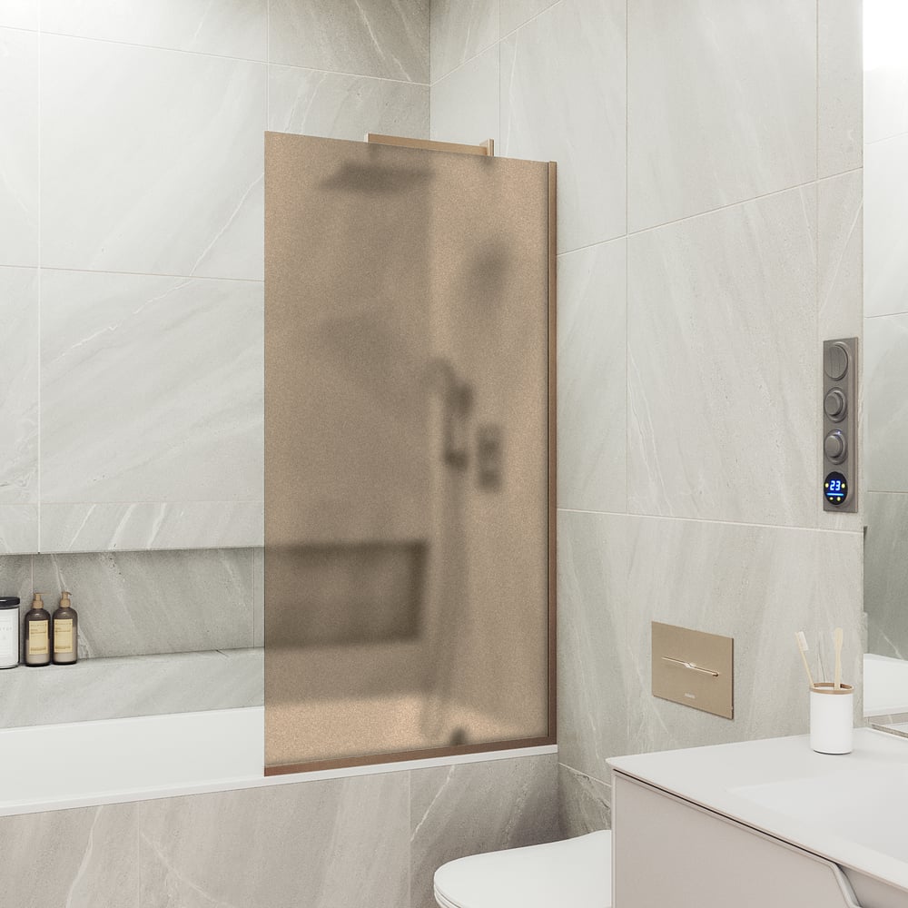 Изображение товара Шторка для ванны MaybahGlass MGV-73-2у из закаленного стекла бронза матовая Изображение товара Шторка для ванны MaybahGlass MGV-73-2у из закаленного стекла бронза матовая