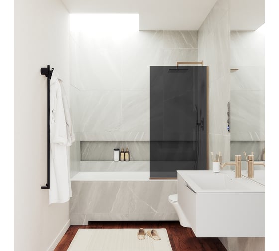 Изображение товара Шторка для ванны в узком профиле MaybahGlass MGV-80-2у