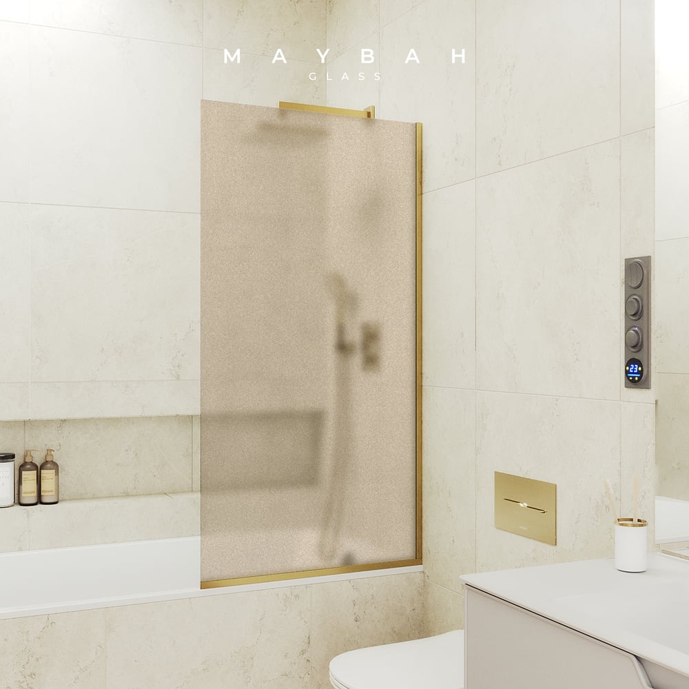 Изображение товара Шторка для ванны MaybahGlass MGV-77-3у узкий профиль бронза матовая