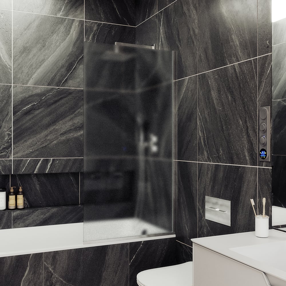 Изображение товара Шторка для ванны MaybahGlass MGV-91-5у узкий профиль с матовым стеклом