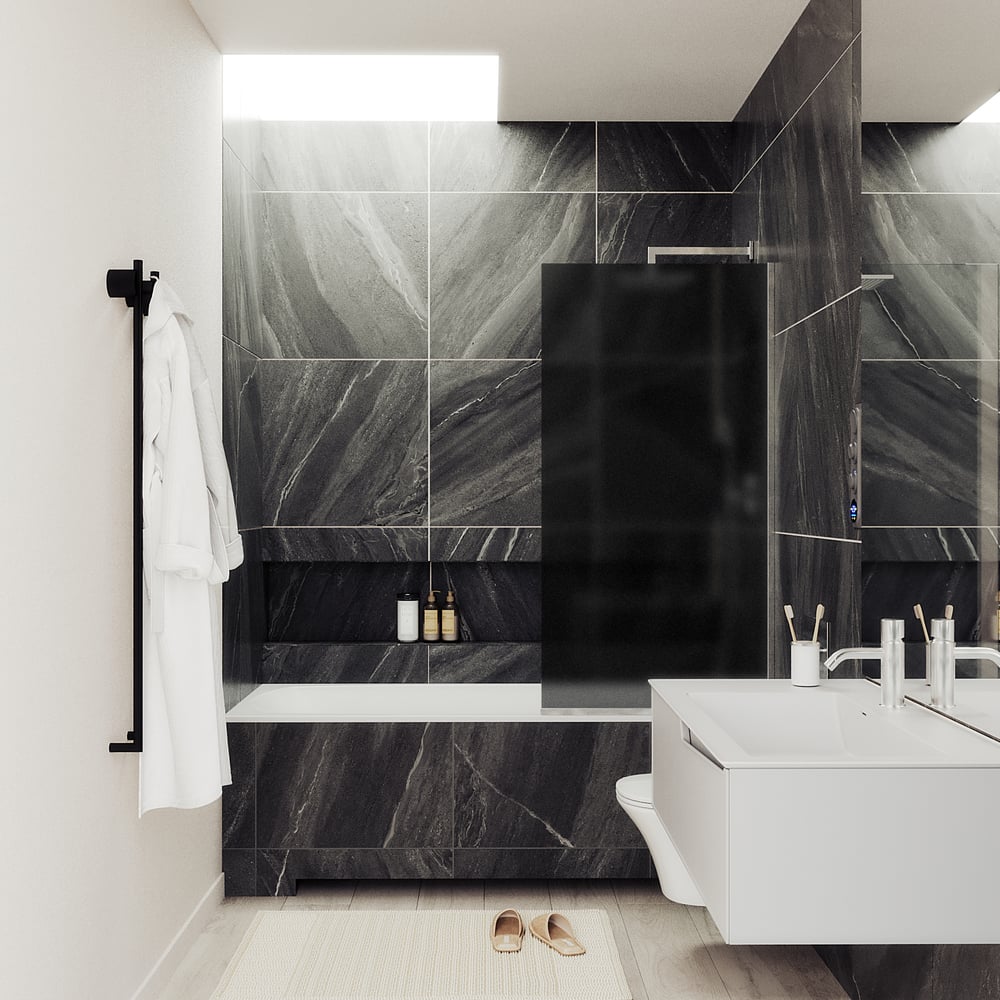 Изображение товара Шторка для ванны MaybahGlass MGV-86-5у из закаленного стекла с анодированным профилем