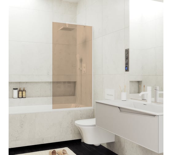 Изображение товара Шторка для ванны в узком профиле MaybahGlass MGV-70-1у