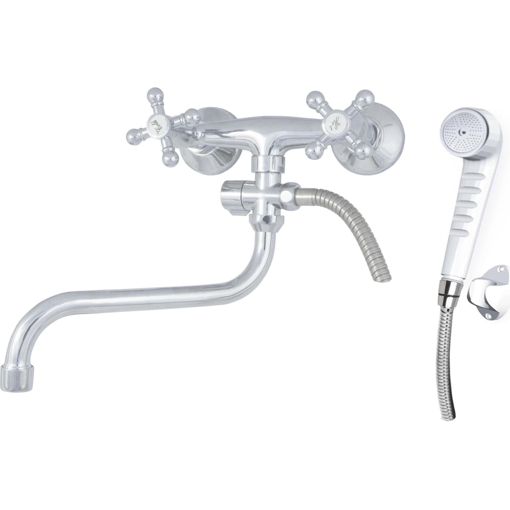 Изображение товара Смеситель для ванной ЦС СМ 500/1-5 К ЭКО М_Крест круглый излив D-18 L-300 мм