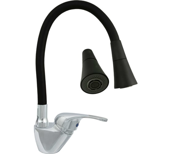 Изображение товара Смеситель ЦС утка однор. СМ 27/2ш М42 гибкий излив силикон BELL ЧЕРНЫЙ ПП800557