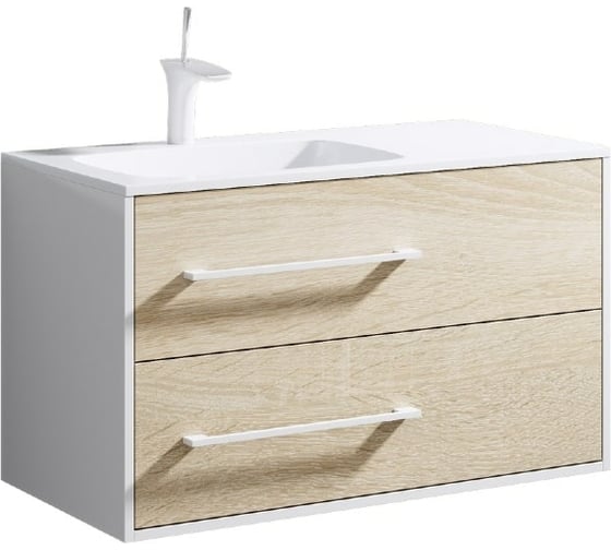 Изображение товара Подвесная тумба AQWELLA Майами для раковины 16778341 левая, 91см, дуб сонома Mai.01.09, L