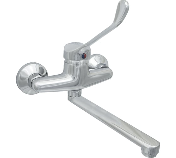 Изображение товара Настенный смеситель ЦС однорук. СМ 294-2 D35 М44 плоский излив L-220 мм. (ХИРУРГ) СТ300525