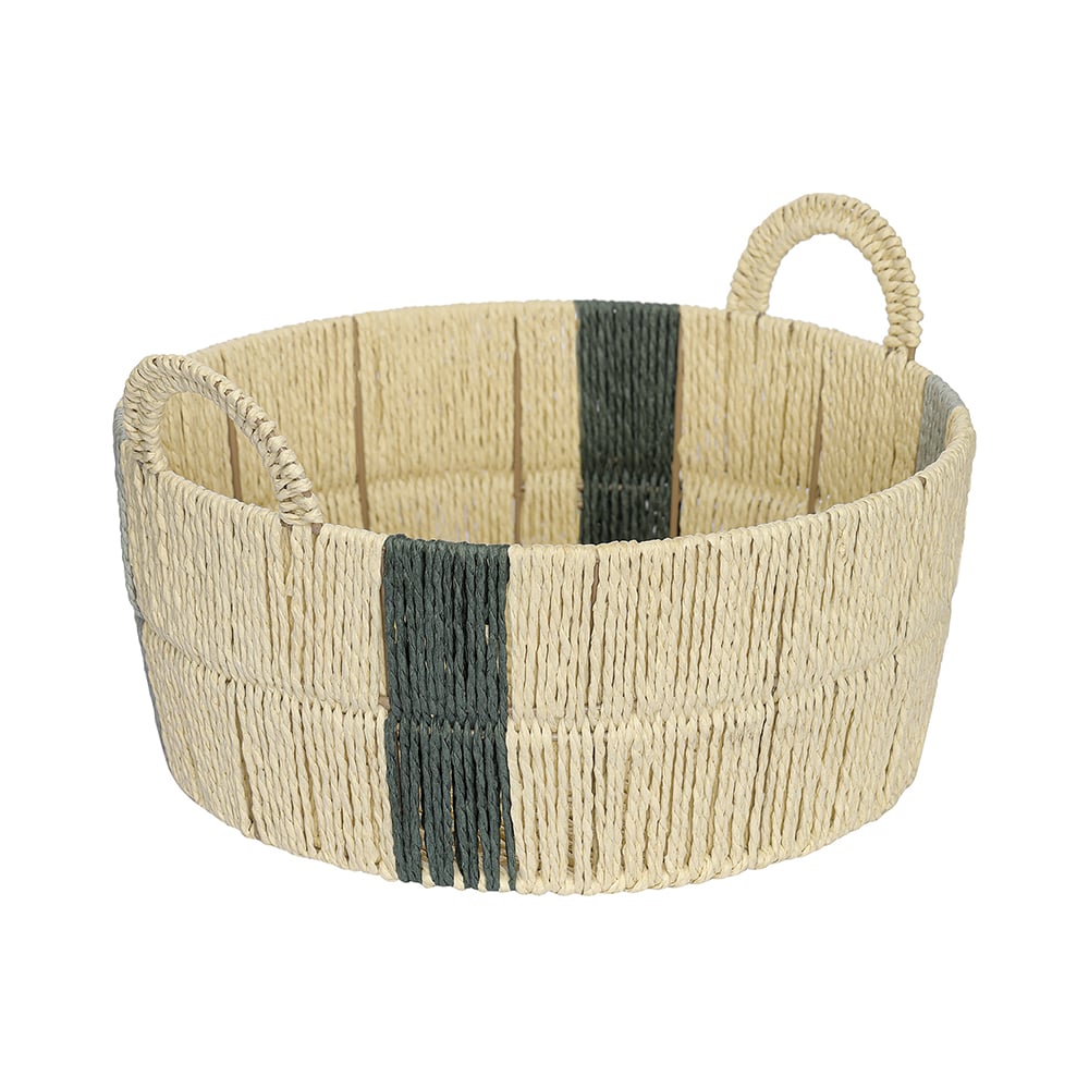 Изображение товара Корзина плетеная круглая Bodhran Sage Tkano Ethnic размер M зеленая