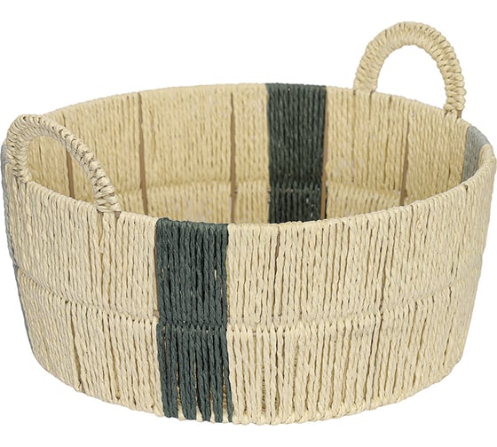 Изображение товара Корзина плетеная круглая Bodhran Sage из коллекции Ethnic Tkano размер M TK24-ST_BA0026