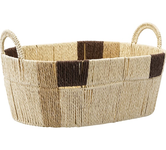 Изображение товара Корзина плетеная овальная Bodhran Chocolate из коллекции Ethnic Tkano размер L TK24-ST_BA0010