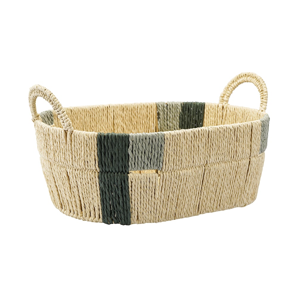 Изображение товара Плетеная овальная корзина Bodhran Sage из коллекции Ethnic Tkano 240х340х170 мм