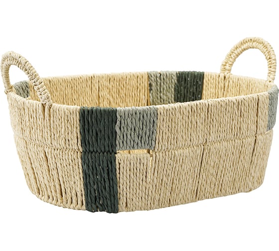 Изображение товара Корзина плетеная овальная Bodhran Sage из коллекции Ethnic Tkano размер, L TK24-ST_BA0016