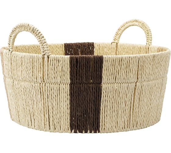 Изображение товара Корзина плетеная круглая Bodhran Chocolate из коллекции Ethnic Tkano размер L TK24-ST_BA0019