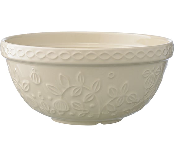 Изображение товара Миска кремового цвета с рельефным узором Ягоды Тайги из коллекции Russian North Tkano 1,5 л TK22-TW_BW0007