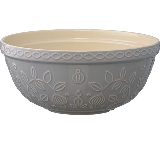 Изображение товара Миска серого цвета с рельефным узором Ягоды Тайги из коллекции Russian North Tkano 2,8 л TK22-TW_BW0012