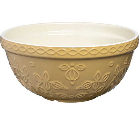 Изображение товара Миска бежевого цвета с рельефным узором Ягоды Тайги из коллекции Russian North Tkano 1,5л TK23-TW_BW0001