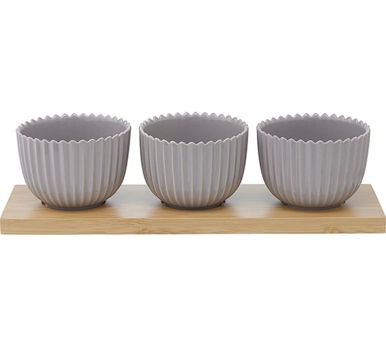 Изображение товара Набор для сервировки темно-серого цвета на подставке из коллекции Edge Tkano TK22-TW_SRV0004