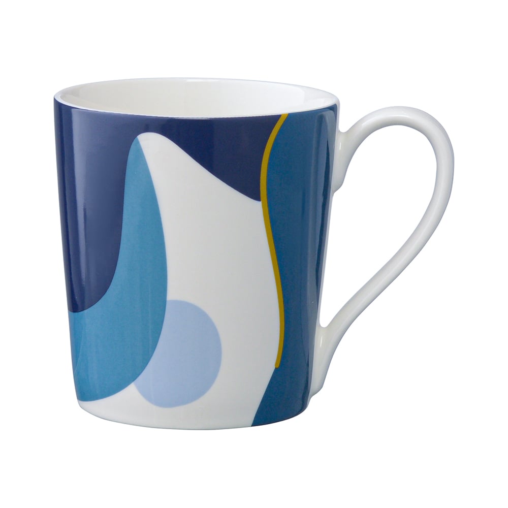 Изображение товара Кружка с авторским принтом из фарфора синего цвета 350 мл