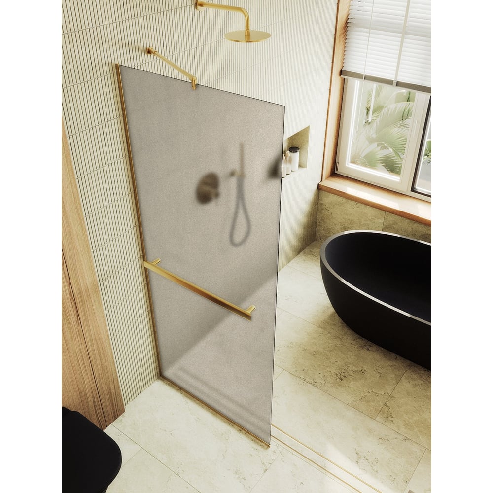 Изображение товара Душевая перегородка MaybahGlass бронза матовая 1950х1090 мм узкий профиль