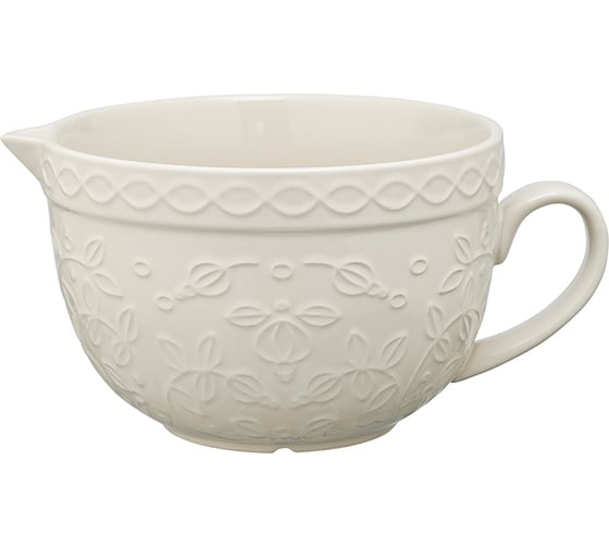 Изображение товара Кувшин для смешивания кремового цвета с рельефным узором Ягоды Тайги из коллекции Russian North Tkano 2л TK22-TW_BW0014