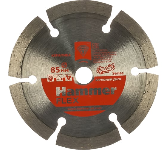 Изображение товара Диск алмазный сегментированный Flex 206-236 (85х10 мм) HAMMER 632209