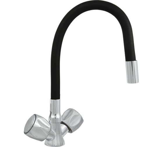 Изображение товара Смеситель ЦС елочка СМ 25г К ЭКО М_Глобо гибкий силиконовый излив D24 черный ЭМ902069