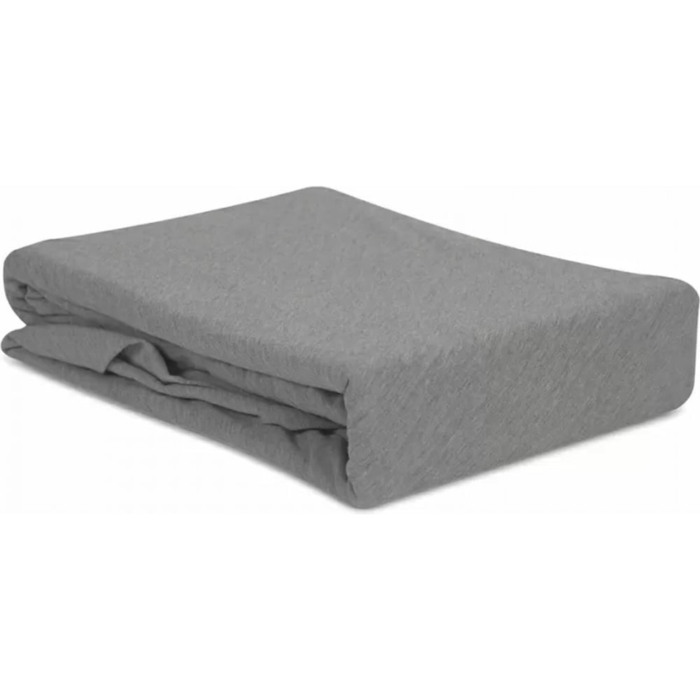 Изображение товара Простыня на резинке из хлопкового трикотажа Tkano Essential серый 160x200 см