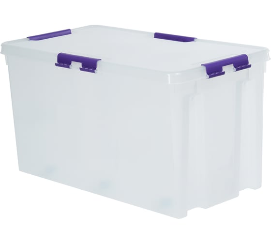 Изображение товара Контейнер с крышкой HONEYCOMB 80 л, серия, прозрачный HOME M-H80-00.07new