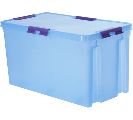 Изображение товара Контейнер с крышкой HONEYCOMB 80 л, серия HOME, прозрачно-голубой M-H80-00.06new